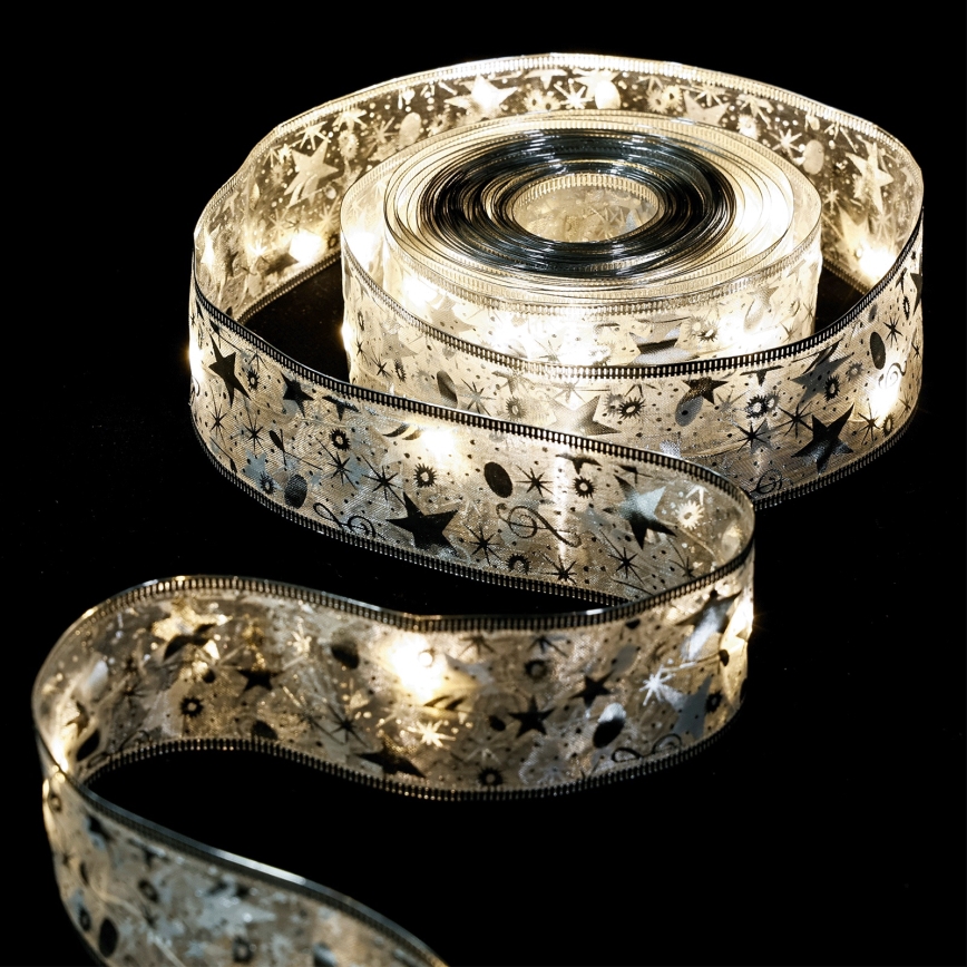 Aigostar - LED  string lights 100xLED/3xAA 10 m warm white silver