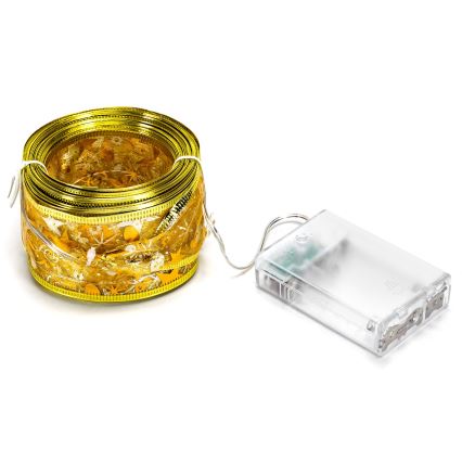 Aigostar - LED string lights 100 LEDs / 3xAA, 10 m, warm white, gold