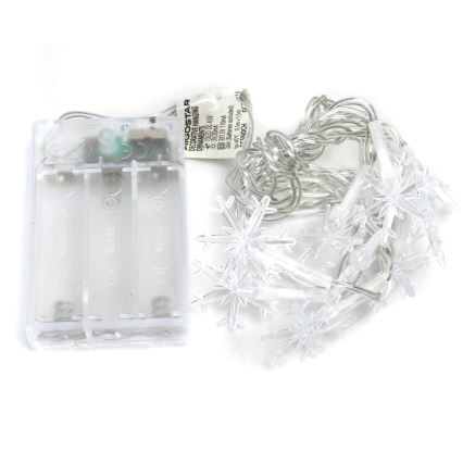 Aigostar - LED string lights 10xLED/3xAA 1,5m warm white snowflakes