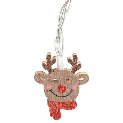 Aigostar - LED string lights, 20 LEDs, battery-powered (3×AA), 3 m, warm white, reindeer