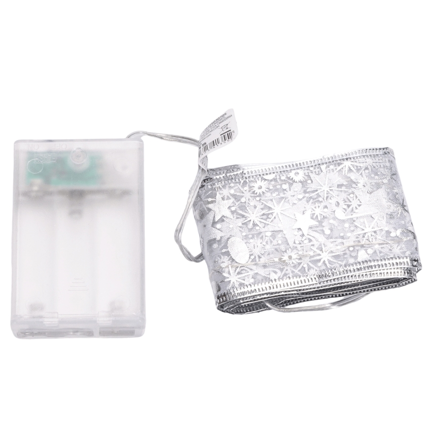 Aigostar - LED string 20xLED/3xAA 2 m warm white silver