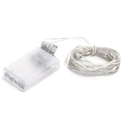Aigostar - LED string lights 50 LEDs / 3xAA 5.3 m warm white