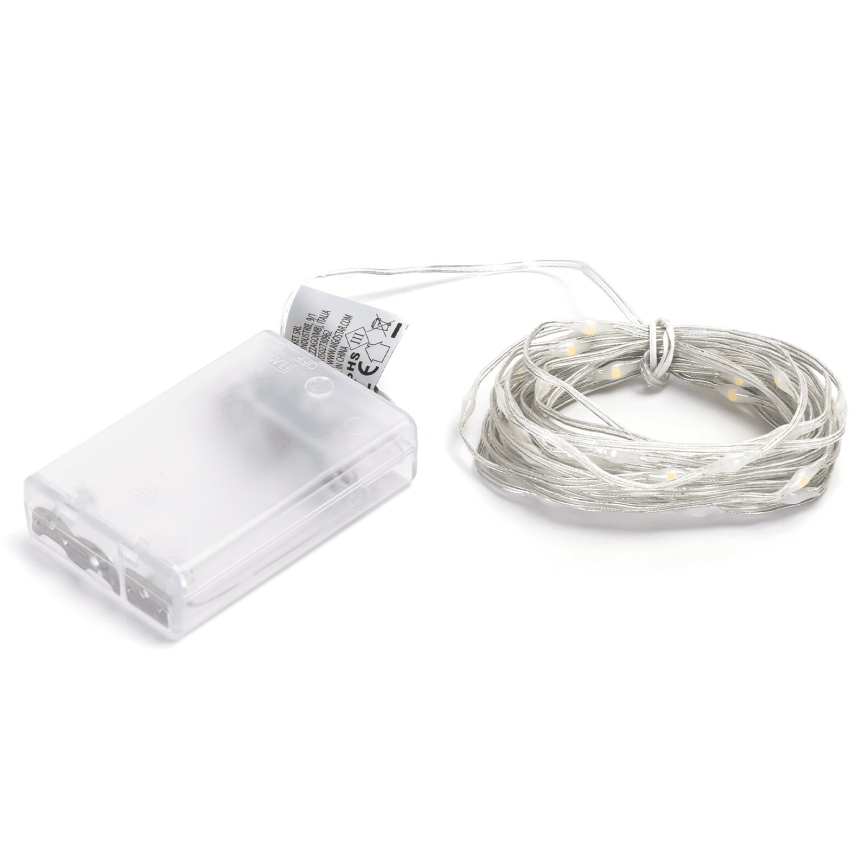 Aigostar - LED string lights 50 LEDs / 3xAA 5.3 m warm white