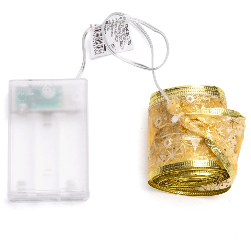 Aigostar - LED string lights 50 LEDs / 3xAA, 5 m, warm white, gold