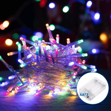 Aigostar - LED string lights 50xLED/3xAA 5,3m multicolor