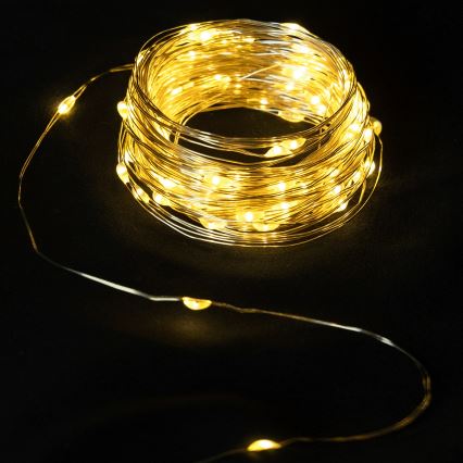 Aigostar - LED Outdoor String Lights 50xLED/3xAA 5,3 m warm white