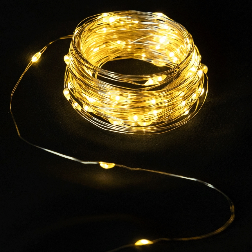 Aigostar - LED Outdoor String Lights 50xLED/3xAA 5,3 m warm white