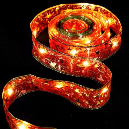 Aigostar - LED string lights 50xLED/3xAA 5m warm white red