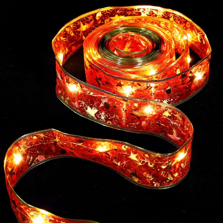 Aigostar - LED string lights 50xLED/3xAA 5m warm white red