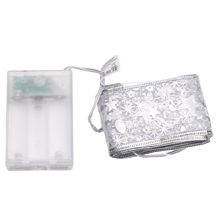 Aigostar - LED  string lights 50xLED/3xAA 5 m warm white silver