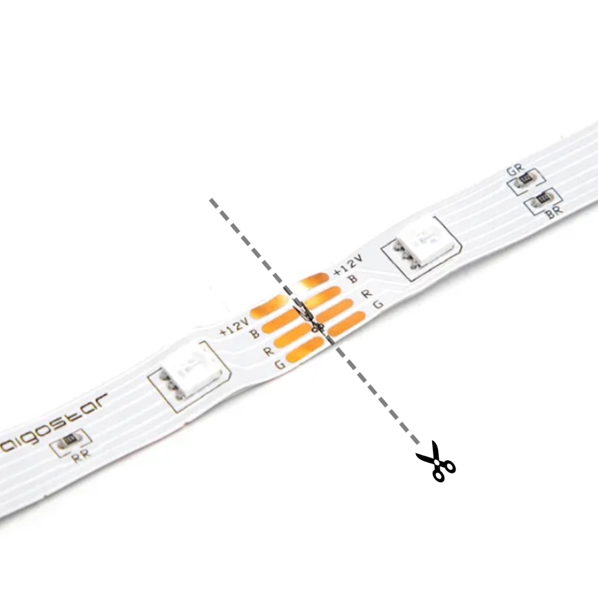 Aigostar - LED Strip 2m LED/4,9W/5V 6500K IP65 black