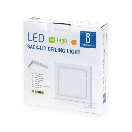 Aigostar - LED Surface-mounted ceiling light LED/12W/230V 17,3x17,3 cm 4000K white