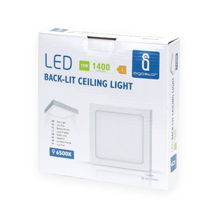 Aigostar - LED Surface-mounted ceiling light LED/12W/230V 17,3x17,3 cm 6500K white
