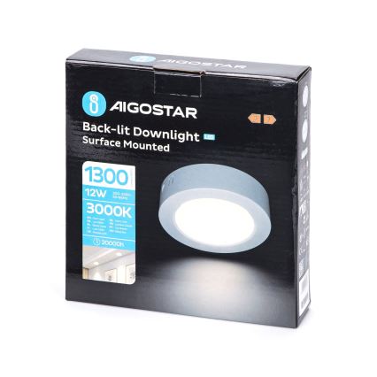 Aigostar - LED Surface-mounted ceiling light LED/12W/230V d. 17,4 cm 3000K white