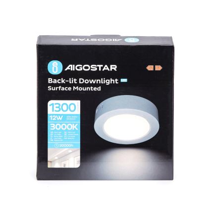 Aigostar - LED Surface-mounted ceiling light LED/12W/230V d. 17,4 cm 3000K white