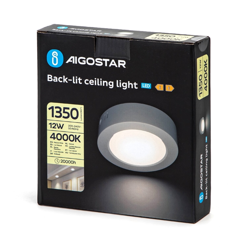 Aigostar - LED Surface-mounted ceiling light LED/12W/230V d. 17,4 cm 4000K white