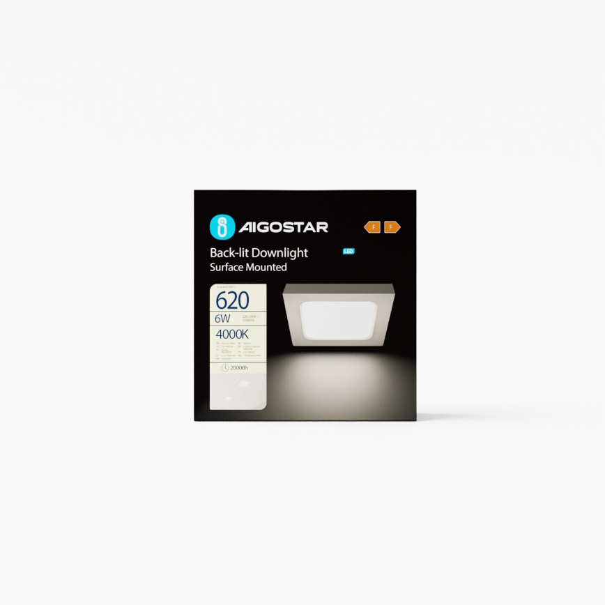 Aigostar - LED Surface-mounted ceiling light LED/6W/230V 12,2x12,2 cm 4000K white