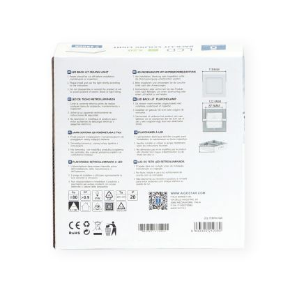 Aigostar - LED Surface-mounted ceiling light LED/6W/230V 12,2x12,2 cm 6500K white