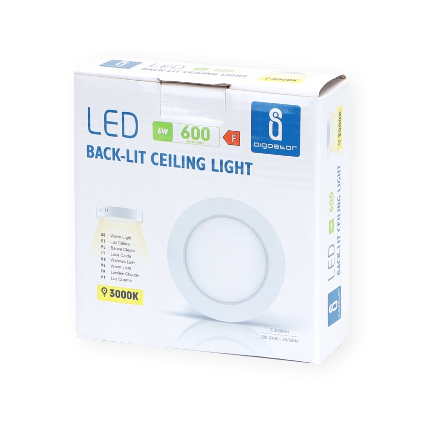 Aigostar - LED Surface-mounted ceiling light LED/6W/230V d. 12,3 cm 3000K white