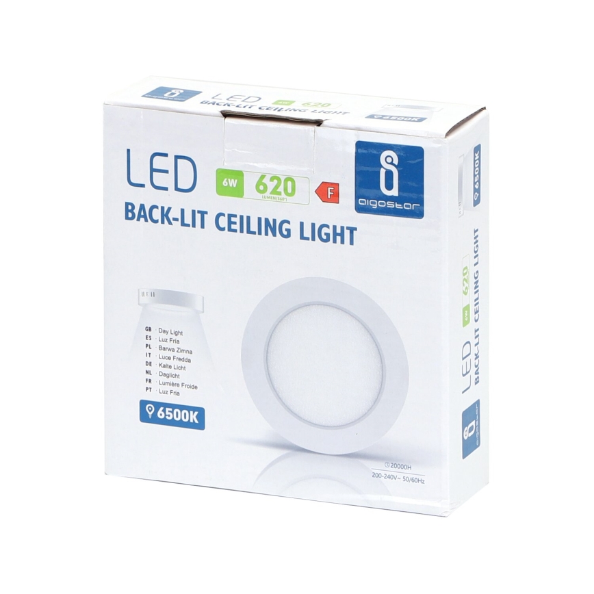 Aigostar - LED Surface-mounted ceiling light LED/6W/230V d. 12,3 cm 3000K white