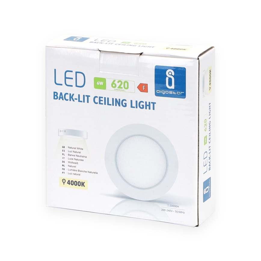 Aigostar - LED Surface-mounted ceiling light LED/6W/230V d. 12,3 cm 4000K white