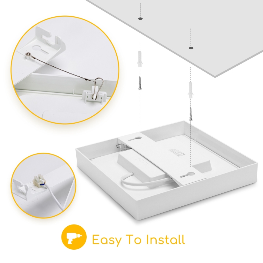 Aigostar - LED Surface-Mounted Ceiling Light LED/9W/230V 3000K 12,2x12,2 cm White