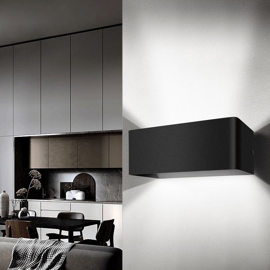 Aigostar - LED Wall light LED/12,5W/230V 20x10 cm black