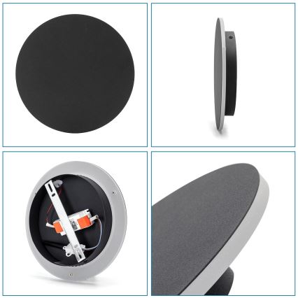 Aigostar - LED Wall light LED/12W/230V 3000K 25 cm black