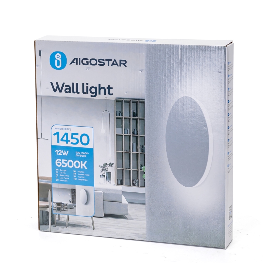 Aigostar - LED Wall Light LED/12W/230V 6500K 25 cm White