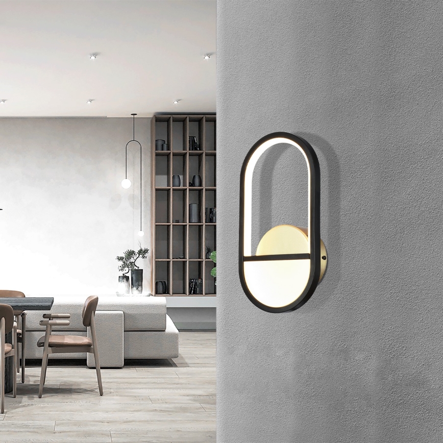 Aigostar - LED Wall light LED/13,5W/230V 6500K black/gold