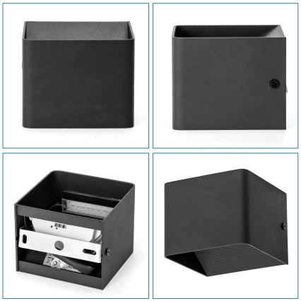 Aigostar - LED Wall light LED/5,5W/230V 10x10 cm black