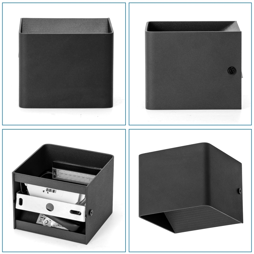Aigostar - LED Wall light LED/5,5W/230V 10x10 cm black