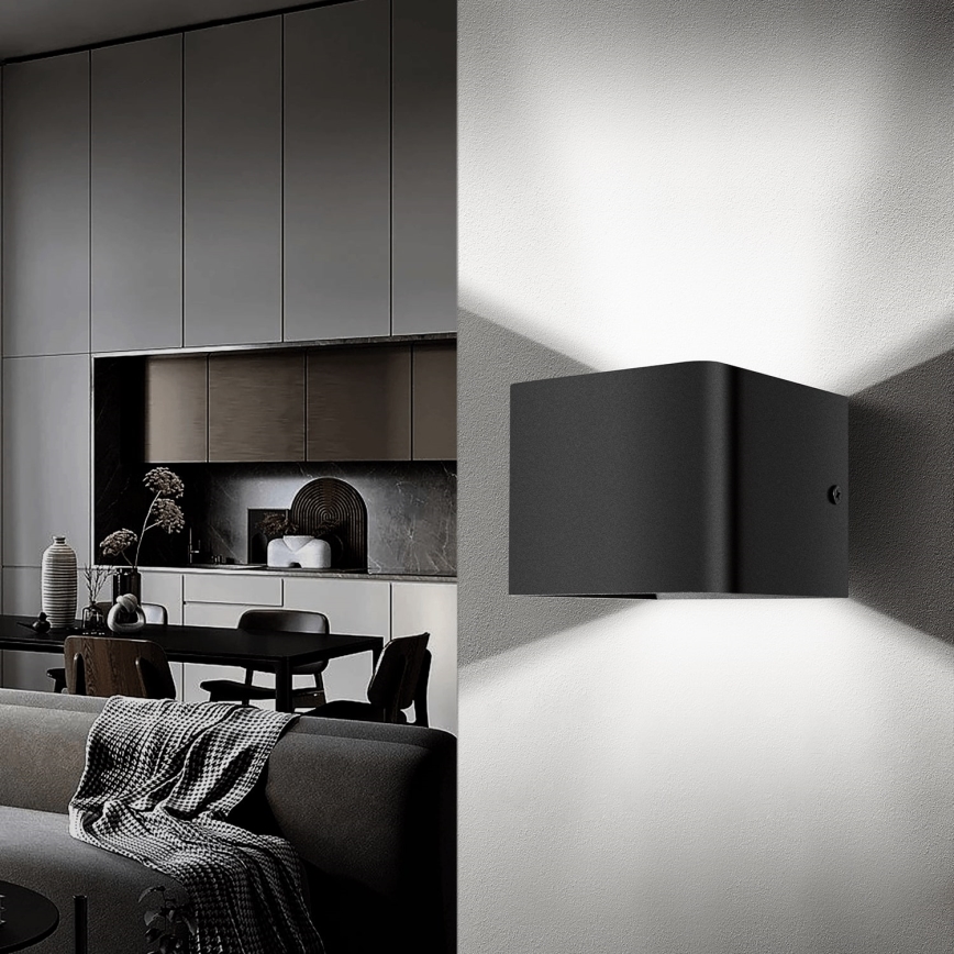 Aigostar - LED Wall light LED/5,5W/230V 10x10 cm black