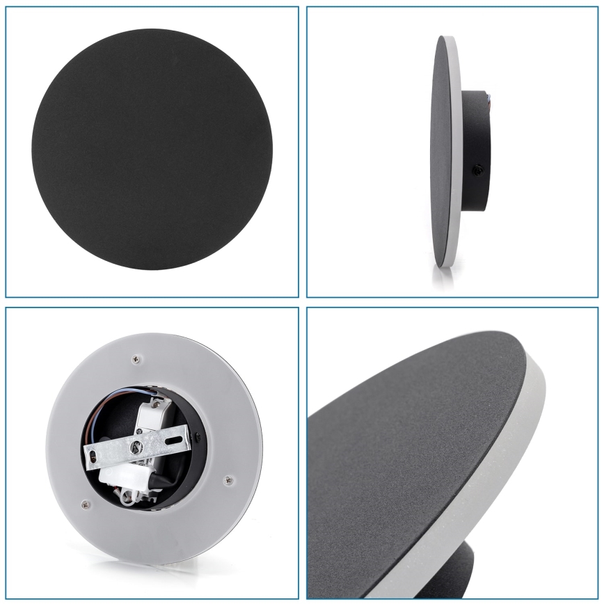 Aigostar - LED Wall light LED/6,5W/230V 6500K 18 cm black