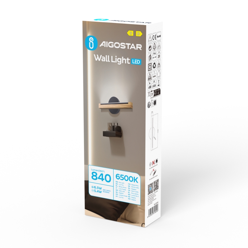 Aigostar - LED Wall light LED/6,5W/230V 6500K