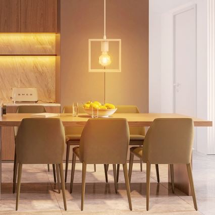 Aigostar - LED Wooden Pendant Lamp on Cord 1x E27/9W/230V/2200K Pine
