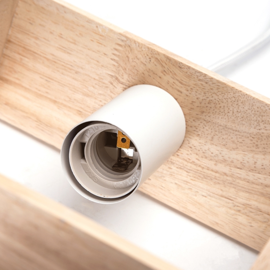 Aigostar - LED Wooden Pendant Lamp on Cord 1x E27/9W/230V/2200K Pine