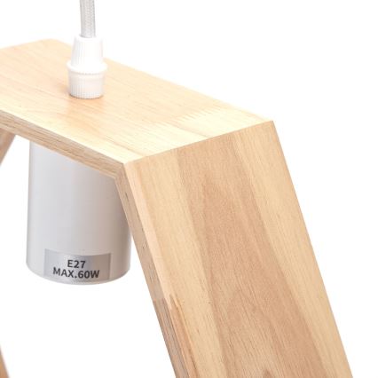Aigostar - LED Wooden Pendant Light on Cable 1xE27/9W/230V 2200K Pine