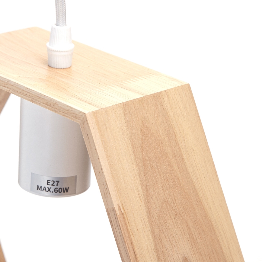 Aigostar - LED Wooden Pendant Light on Cable 1xE27/9W/230V 2200K Pine