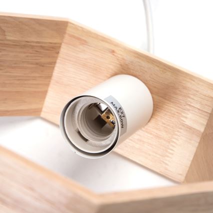 Aigostar - LED Wooden Pendant Light on Cable 1xE27/9W/230V 2200K Pine