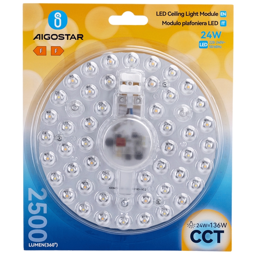 Aigostar - Magnetic LED Module, 24W, 230V, 3000/4000/6500K