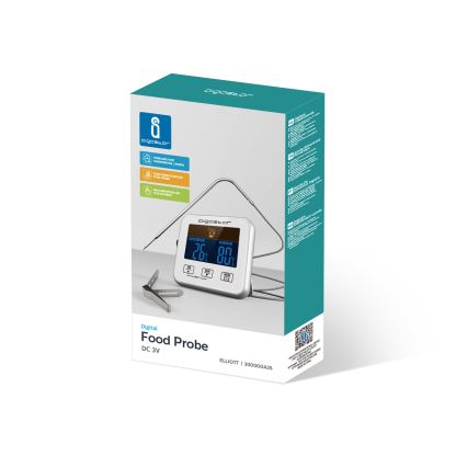 Aigostar - Meat thermometer with LCD display 0-250 °C 2xAAA