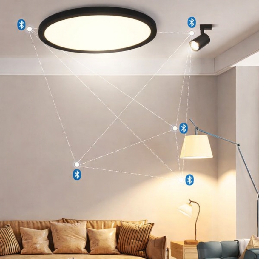 Aigostar - LED RGBW Dimmable Ceiling Light MESH LED/36W/230V 3000-6500K Black + Remote Control