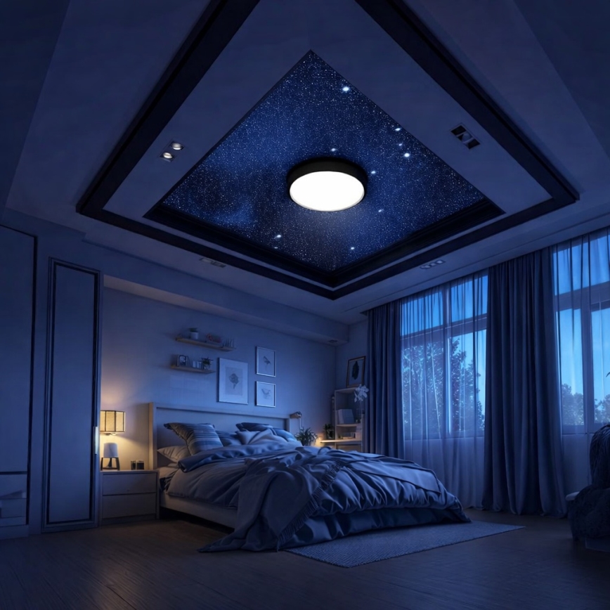 Aigostar - LED RGBW Dimmable Ceiling Light MESH LED/36W/230V 3000-6500K Black + Remote Control