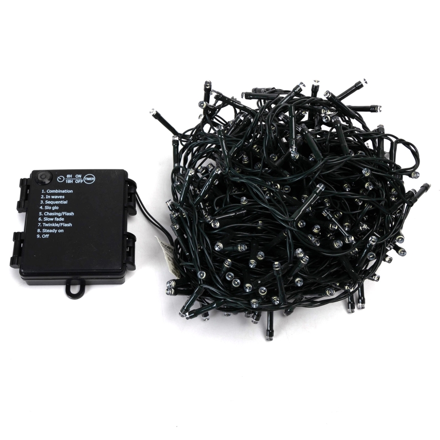 Aigostar - LED Outdoor String Lights 400 LEDs / 8 Modes 4xAA 20.3 m IP44 Multicolor