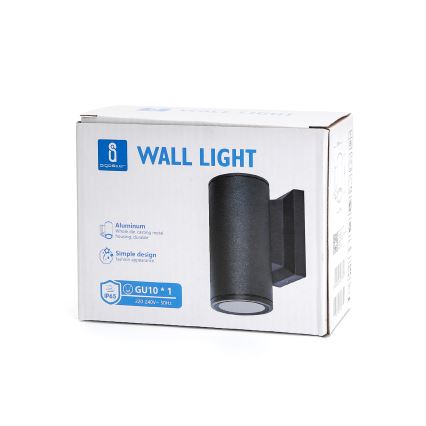 Aigostar - Outdoor wall light 1xGU10/230V black IP65 round