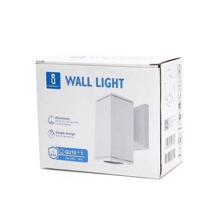Aigostar - Outdoor wall light 1xGU10/230V white IP65 angular