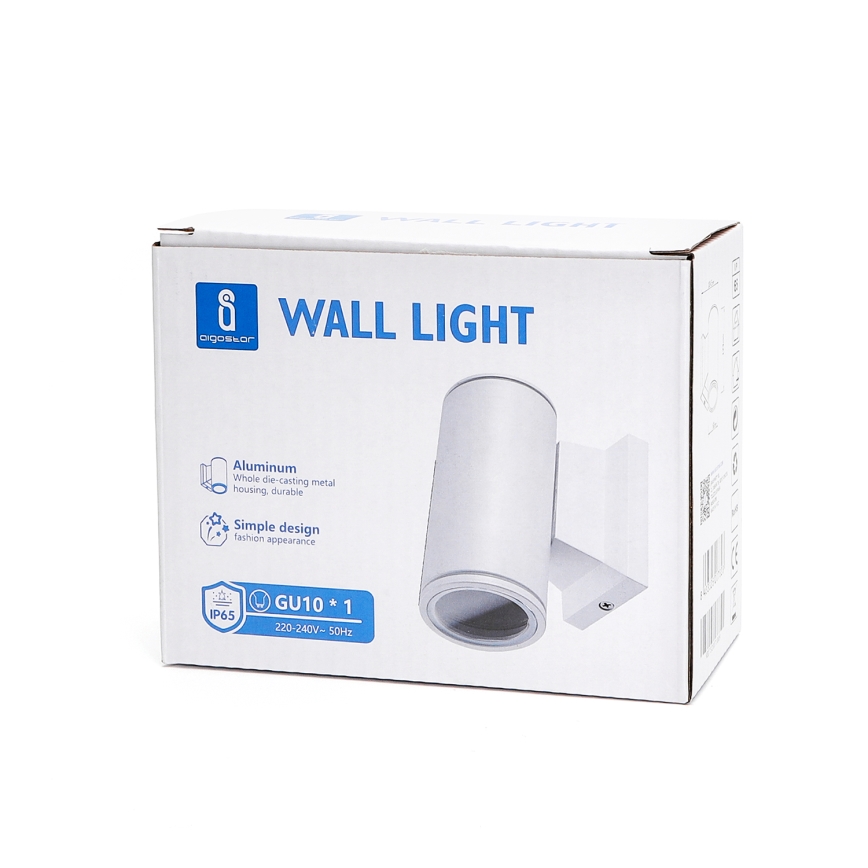 Aigostar - Outdoor wall light 1xGU10/230V white IP65 round
