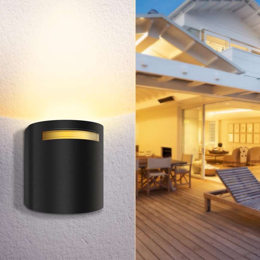 Aigostar - Outdoor wall light 1xGU10/35W/230V black IP54