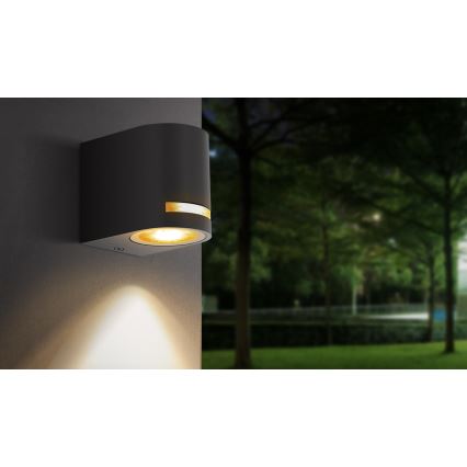 Aigostar - Outdoor wall light 1xGU10/35W/230V black IP54